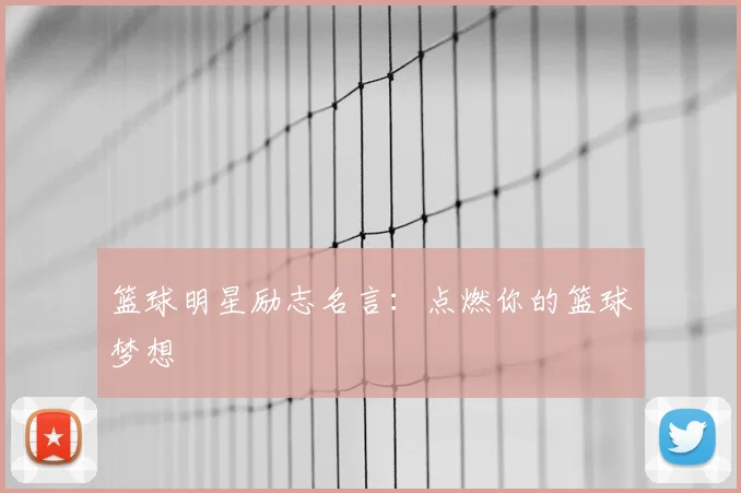 篮球明星励志名言:点燃你的篮球梦想